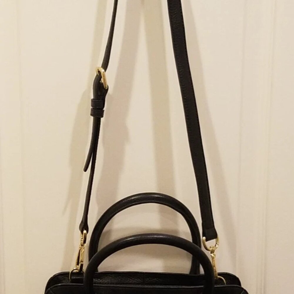 VERA BRADLEY Natalie -Leather and Calf Hair- Limited Edition Handbag Purse Black - Picture 8 of 9